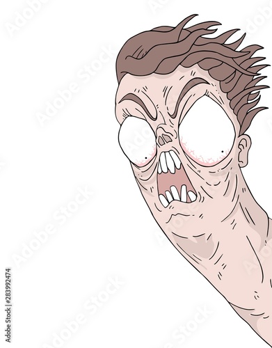 funny crazy face draw