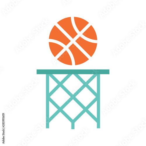 Color icon basketball basket