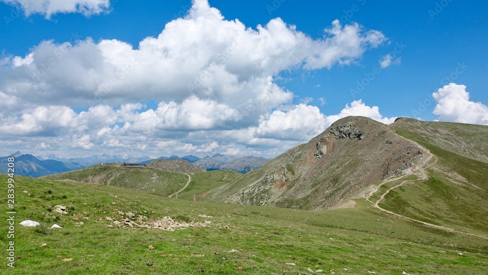 Fototapeta premium Alm- und Berglandschaft in Südtirol