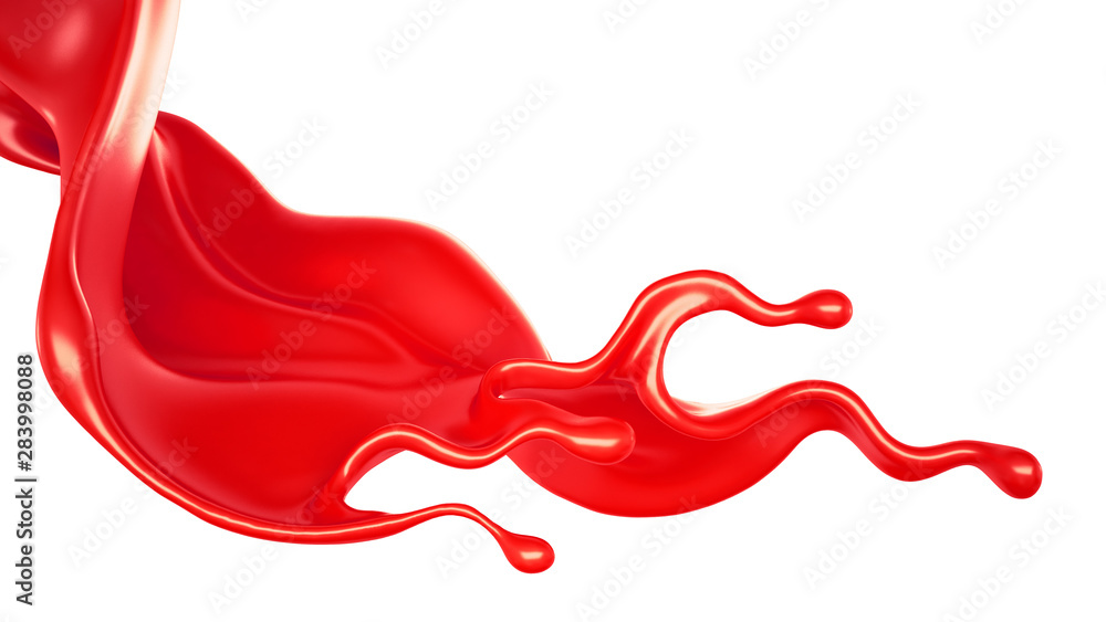 Splash of fluid. 3d illustration, 3d rendering.