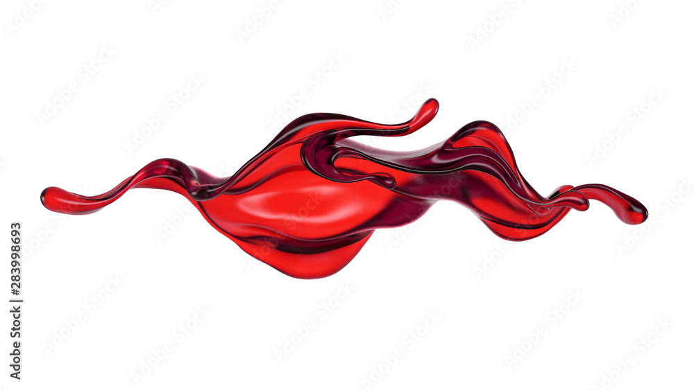 Splash of fluid. 3d illustration, 3d rendering.