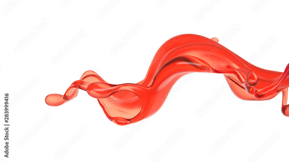 Fototapeta premium Splash of fluid. 3d illustration, 3d rendering.