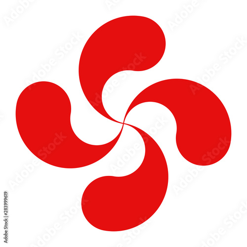 Lauburu or red basque cross symbol