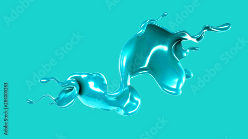 Splash of fluid. 3d illustration  3d rendering.