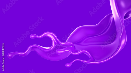 Splash of fluid. 3d illustration  3d rendering.