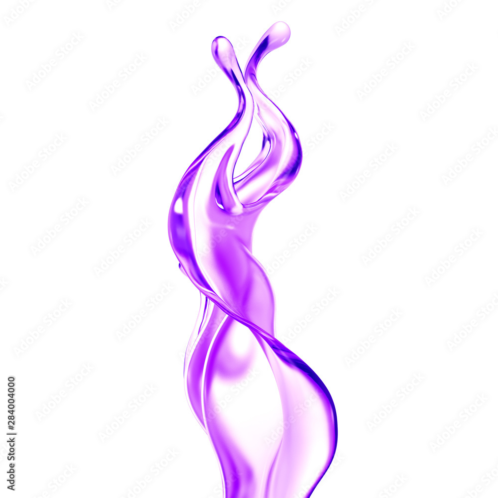 Fototapeta premium Splash of fluid. 3d illustration, 3d rendering.
