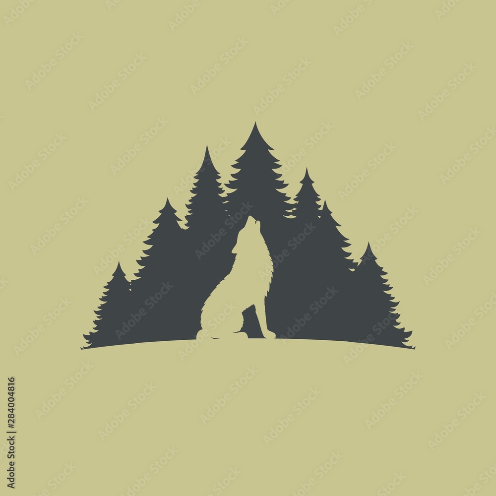 Naklejka premium Wolf silhouette