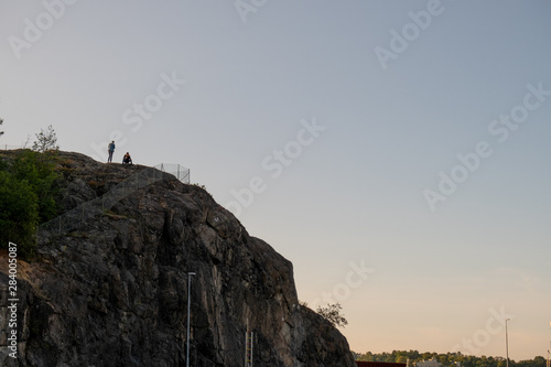 People on a big cliff.