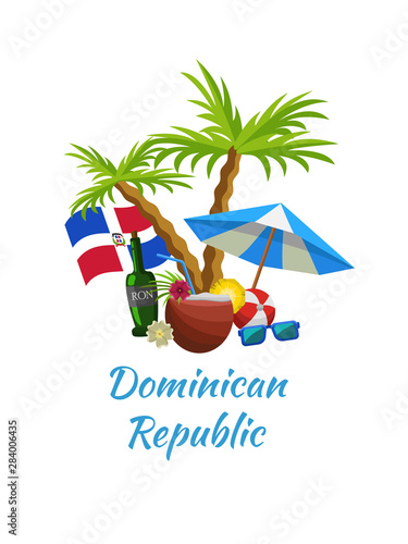 Dominican republic vacation vector illustration. Beach holidays design