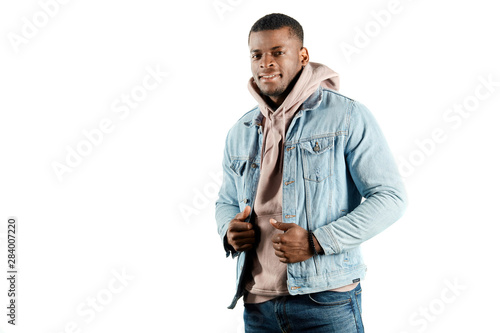 autumn style. good looking man is wearing cool casual clothes close up portrait.copy space.