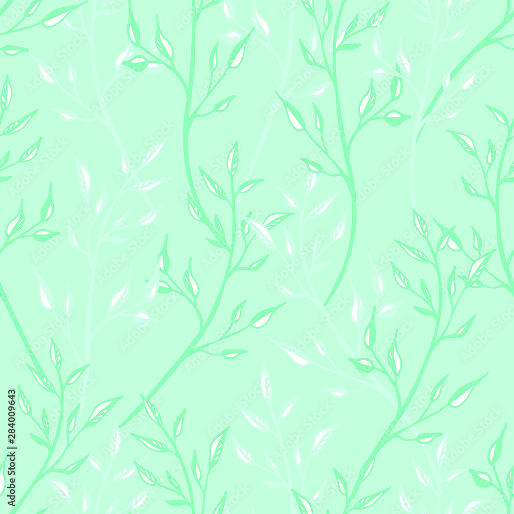 Editable light-blue vector endless texture with thin twigs for fabric and decoration. spring romantic feminine seamless pattern. almost plane colours in shades, pastel blue. Editable light-blue vector endless texture with thin twigs for fabric and decoration. spring romantic feminine seamless pattern. almost plane colours in shades, pastel blue.