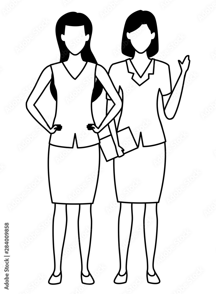 Executive business entrepreneur couple in black and white Executive business entrepreneur couple in black and white