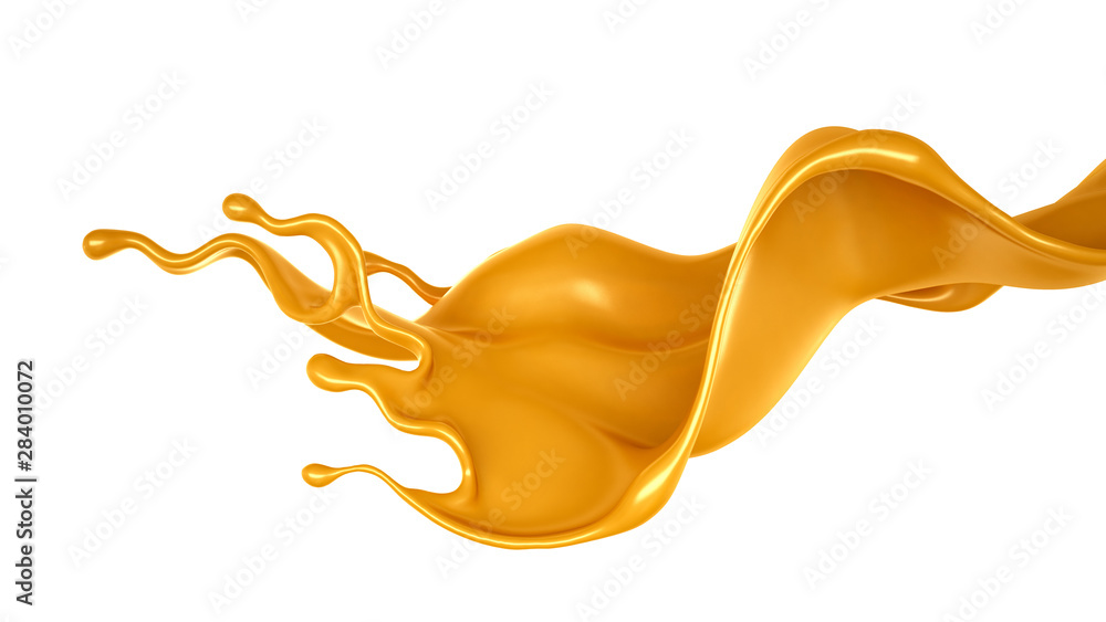 Splash of fluid. 3d illustration, 3d rendering.