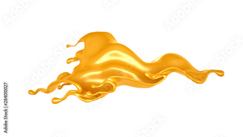 Splash of fluid. 3d illustration, 3d rendering.