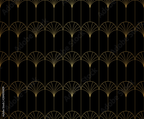 Classic Art Deco Seamless Pattern. Geometric Stylish Texture. Abstract Retro Vector Texture.