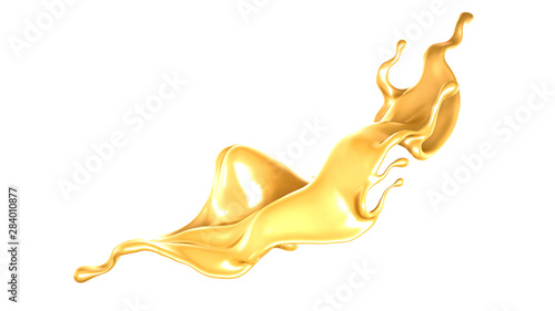 Splash of fluid. 3d illustration, 3d rendering.