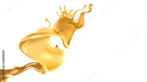 Splash of fluid. 3d illustration  3d rendering.