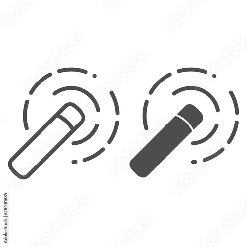 Magic wand line and glyph icon. Design tools vector illustration isolated on white. Photo edit tool outline style design, designed for web and app. Eps 10.