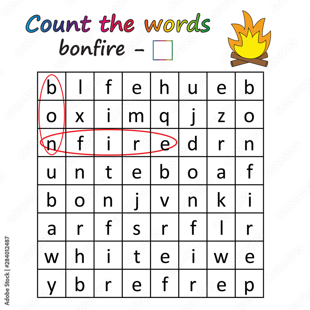 Worksheet. Game for kids - find and count the words. Visual Educational ...
