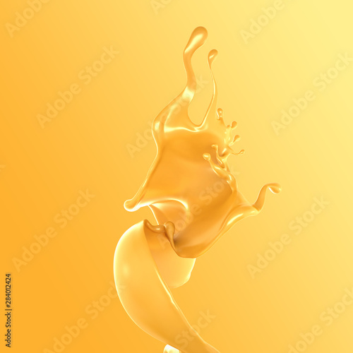 Splash of fluid. 3d illustration  3d rendering.