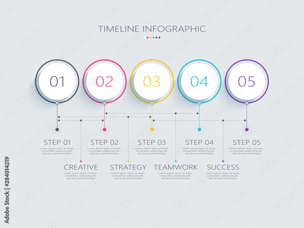 Modern abstract 3D infographic template with steps for success ...