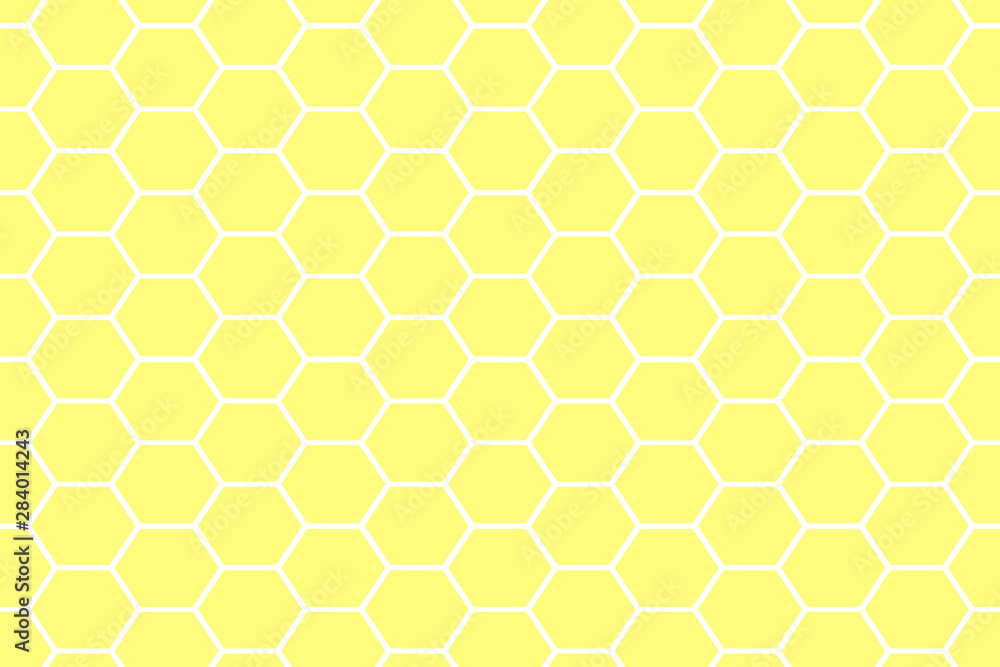 Simple yellow honeycomb hexagon background.