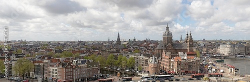 Panorama photo of the center of Amsterdam. photo taken from the skylounge terrace. photo
