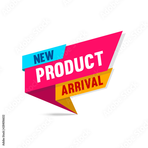 New product arrival template design. Special offer concept. Colourful style