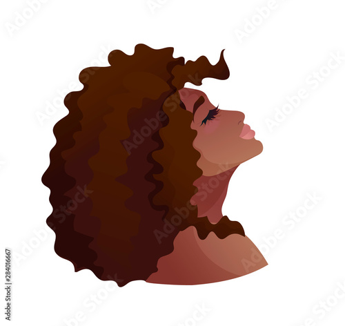 Portrait of young african american woman, head up