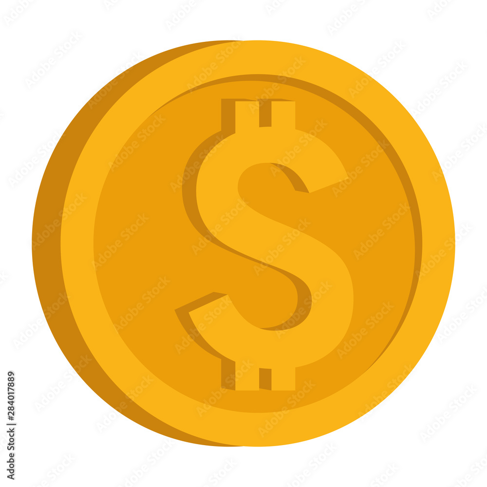 Coin money isometric symbol isolated Coin money isometric symbol isolated