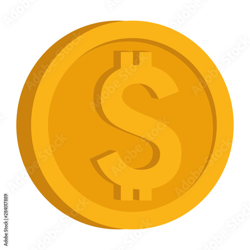 Coin money isometric symbol isolated