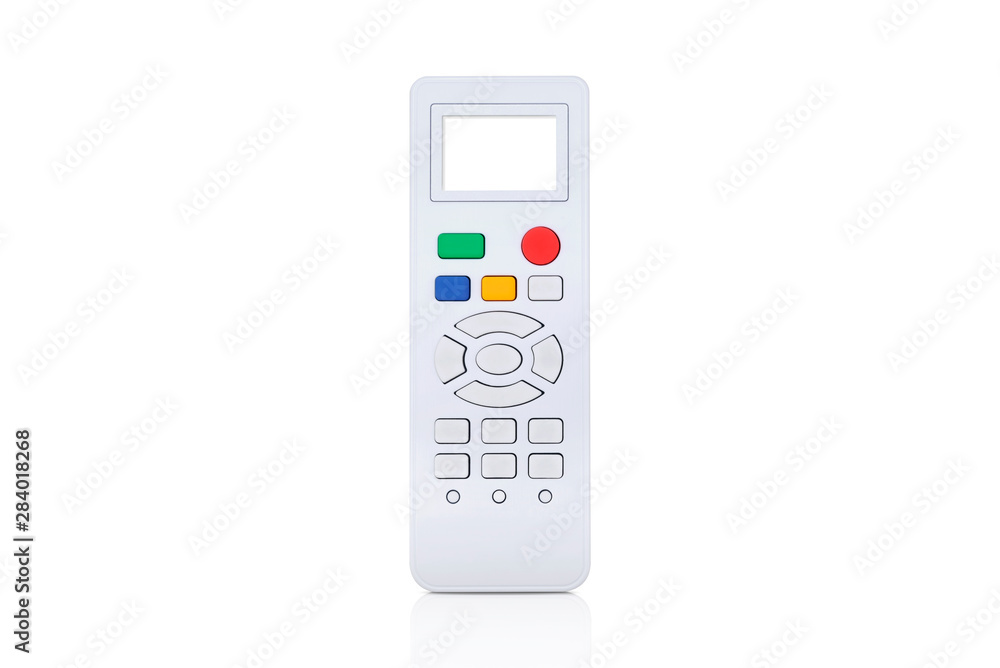 Isolated remote control on a white background with place for mockup and empty buttons Isolated remote control on a white background with place for mockup and empty buttons