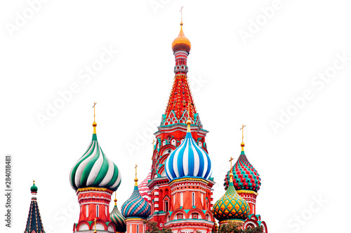 Saint Basil Cathedral in Moscow on white isolated background photo