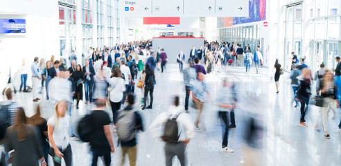 blurred business people