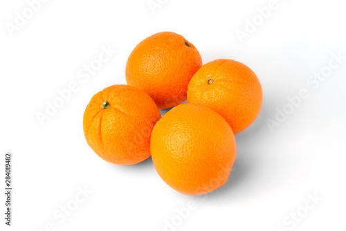 Juicy fresh oranges fruit isolated on white background
