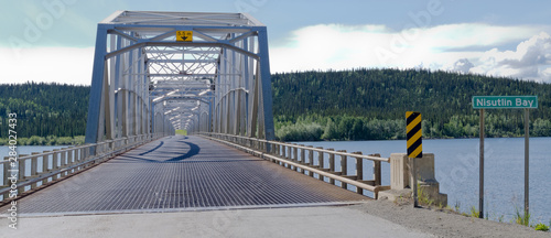 Alaska Highway steel bridge Teslin Yukon Canada photo