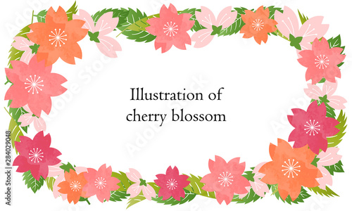 Illustration of cherry blossom frame