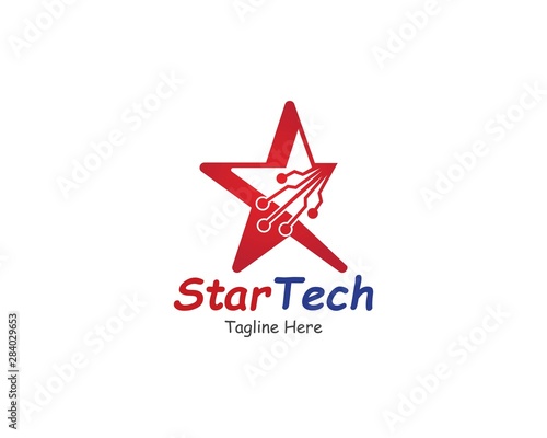 Star Technology logo symbol or icon template photo