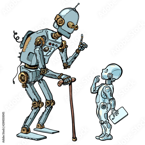 old and new robot