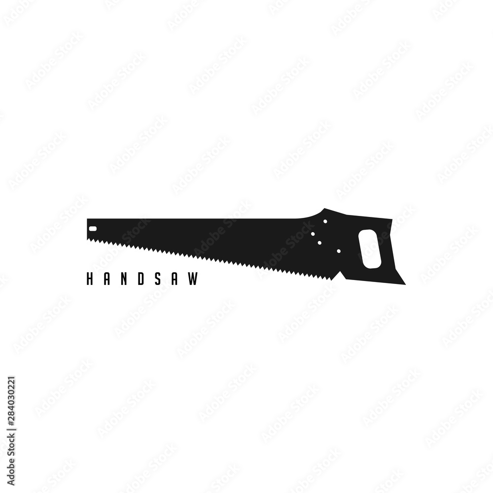 A handsaw vector of carpenter equipment for cutting wood. A handsaw vector of carpenter equipment for cutting wood.