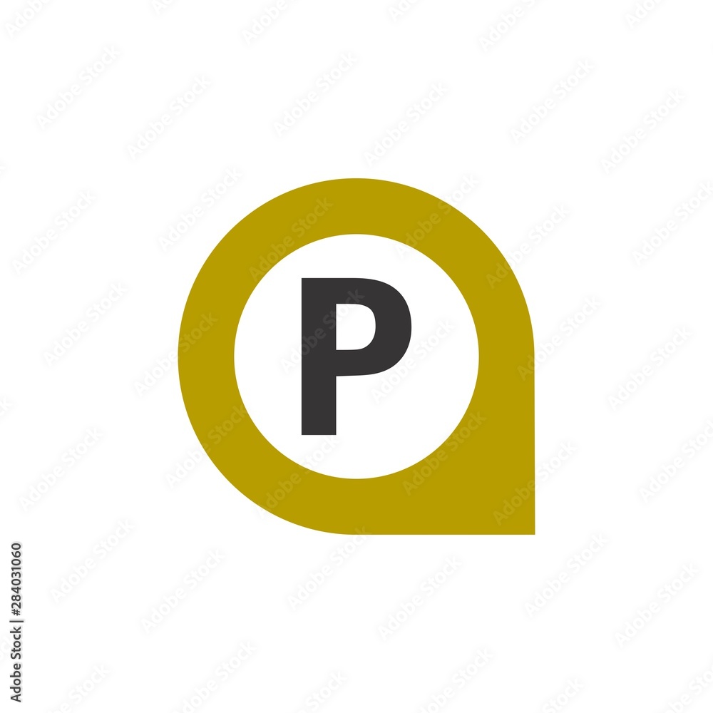 Pin Location with letter P logo design vector Pin Location with letter P logo design vector