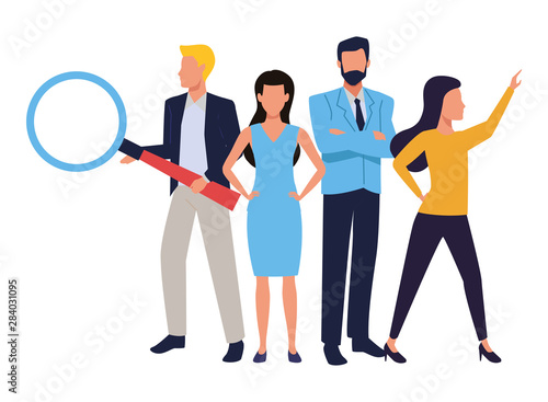Executive business workers with tools