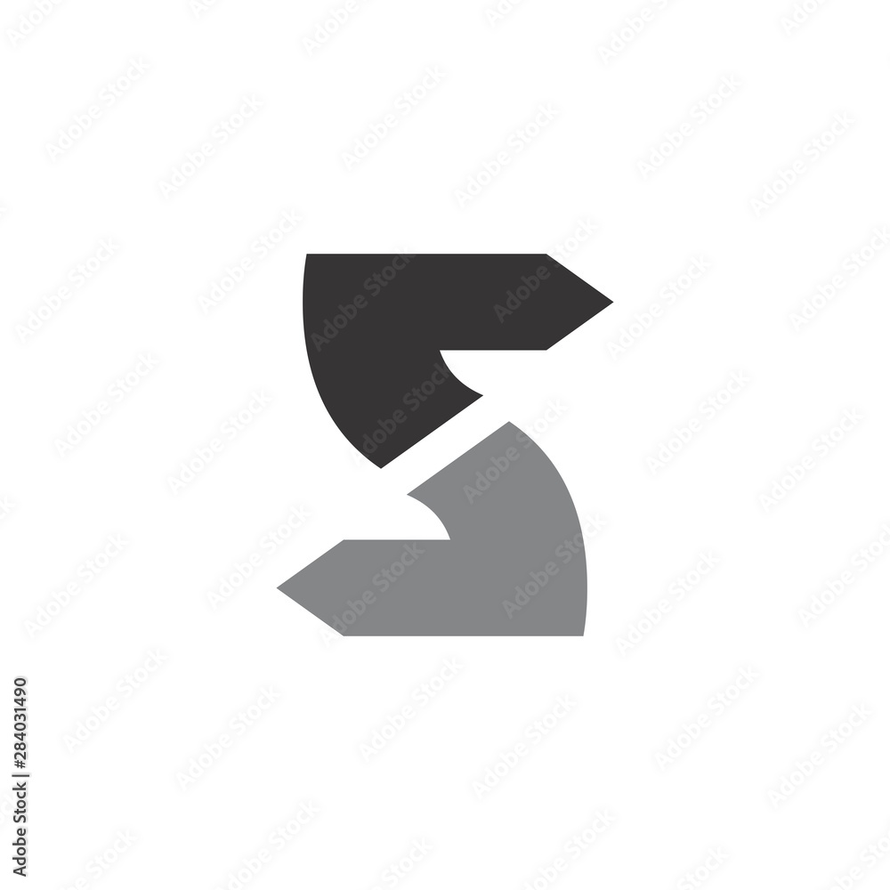 Letter S with Back and forth arrow logo design vector Letter S with Back and forth arrow logo design vector
