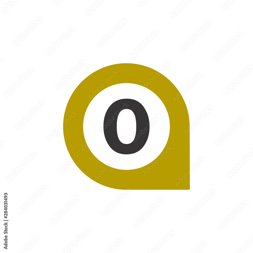 Pin Location with letter O logo design vector Pin Location with letter O logo design vector