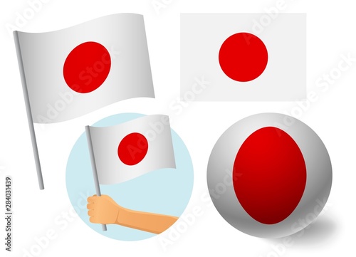 Japan flag icon set