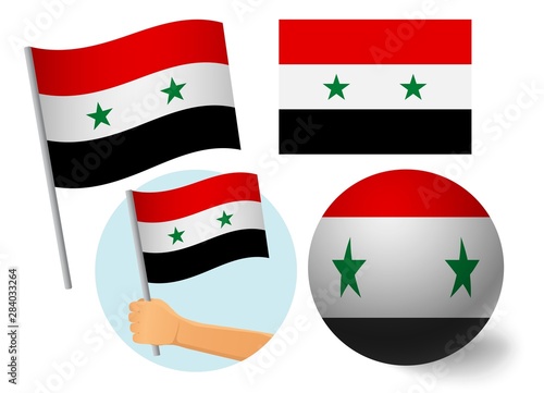syria flag icon set