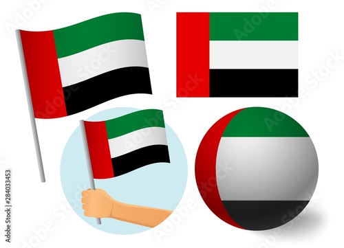 united arab emirates flag icon set