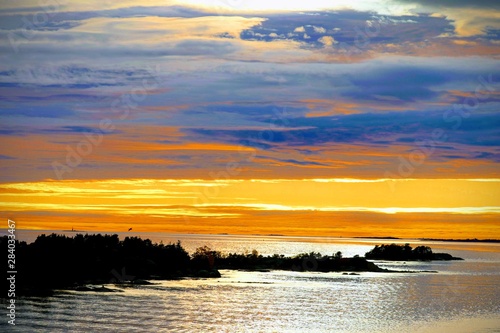 sunset on Finnish archipelago 