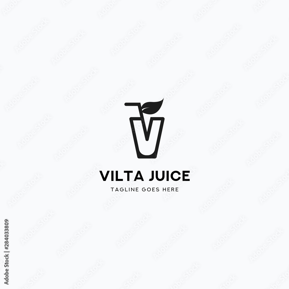 Logo Letter V Drink Juice, Simple Editable, Color Editable, Concept Letter V + Icon Juice Bottle. Logo Letter V Drink Juice, Simple Editable, Color Editable, Concept Letter V + Icon Juice Bottle.