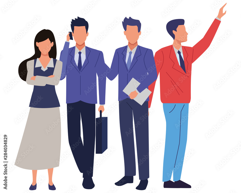 Executive business workers with tools Executive business workers with tools